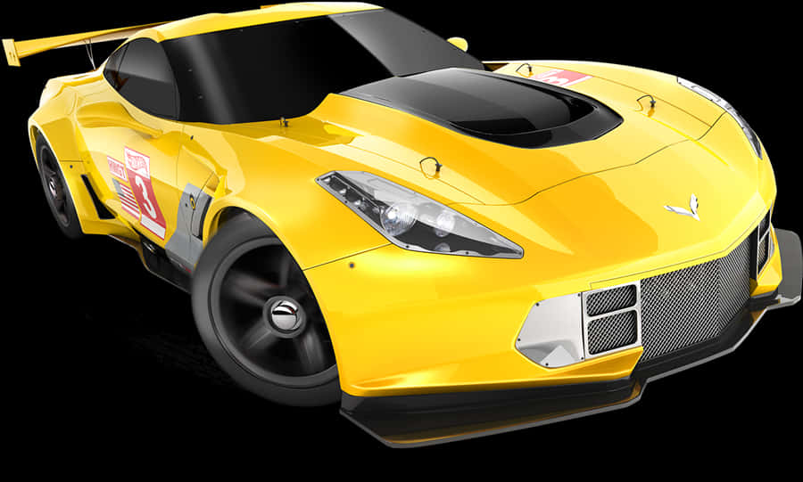 Yellow Hot Wheels Race Car PNG Image