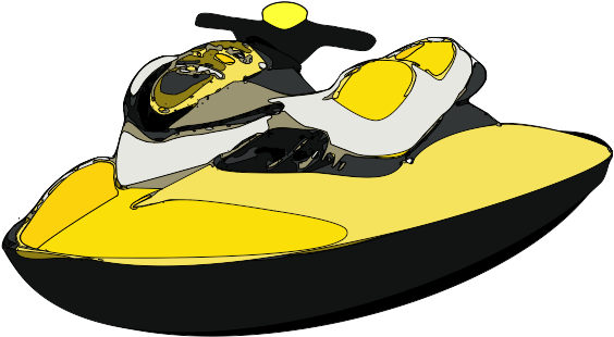 Yellow Jet Ski Illustration PNG Image