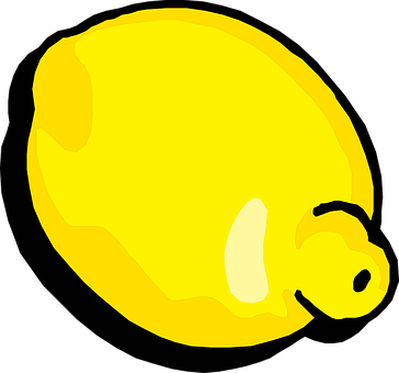 Yellow Lemon Cartoon Illustration PNG Image