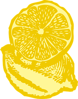 Yellow Lemon Slice Graphic PNG Image