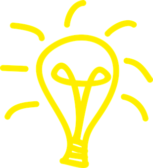 Yellow Lightbulb Illustration PNG Image