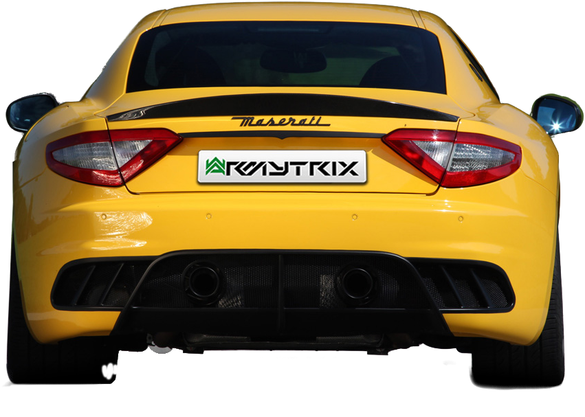 Yellow Maserati Rear View PNG Image