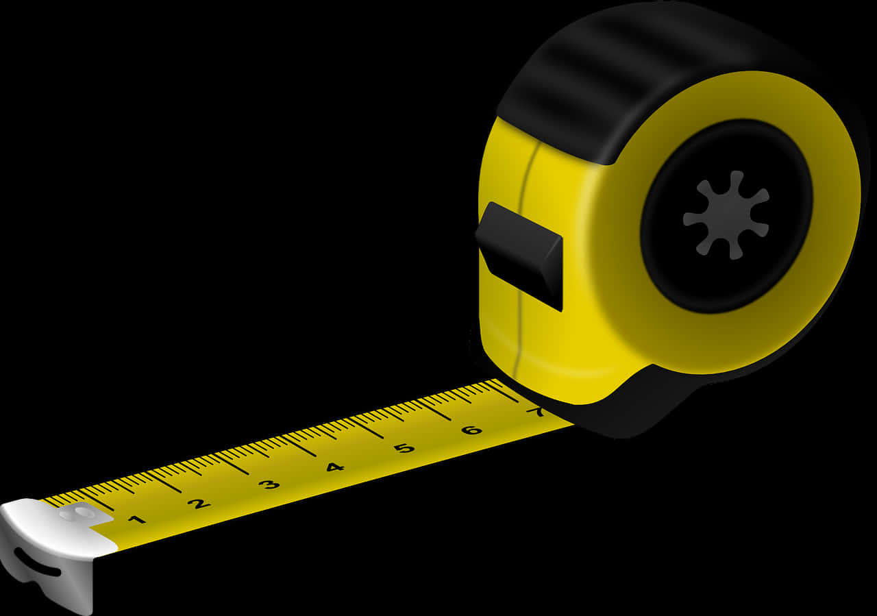 Yellow Measuring Tape Extended PNG Image