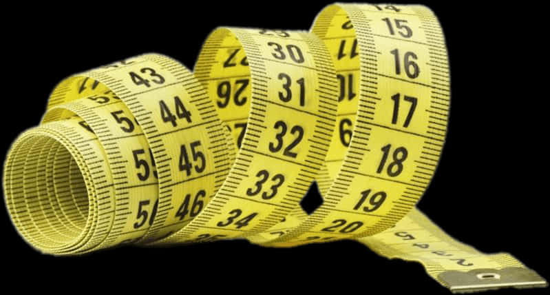 Yellow Measuring Tape Rolled PNG Image