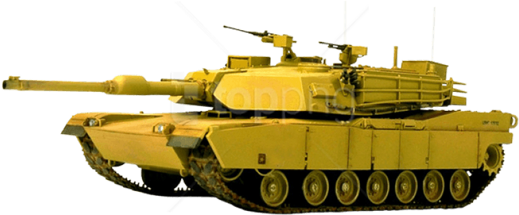 Yellow Military Tank Isolated PNG Image