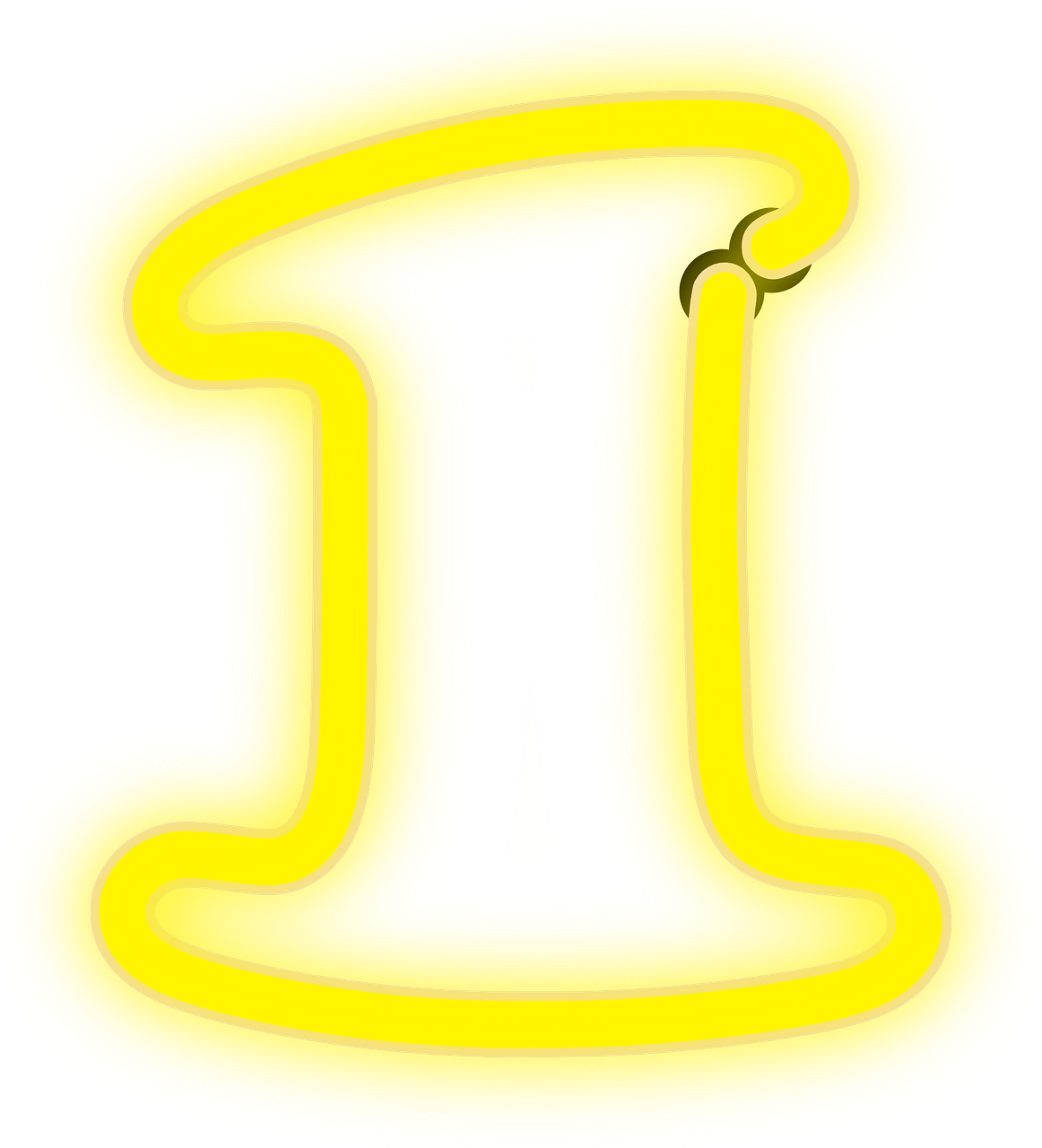 Yellow Neon Gemini Sign PNG Image