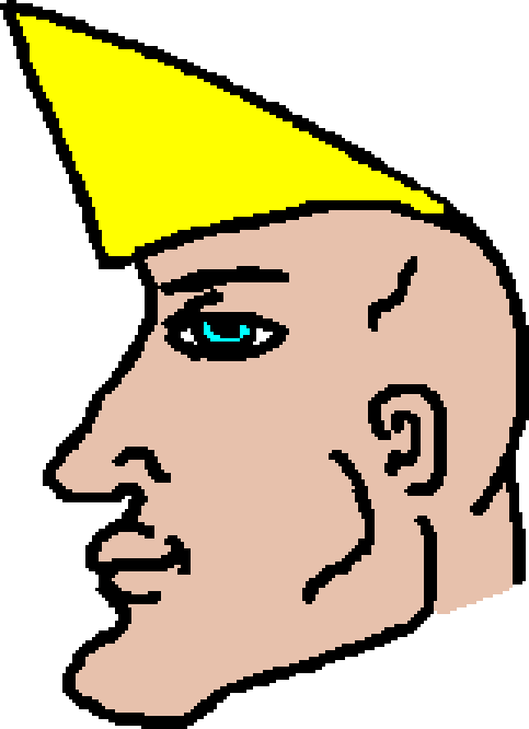 Yellow Party Hat Cartoon Profile PNG Image