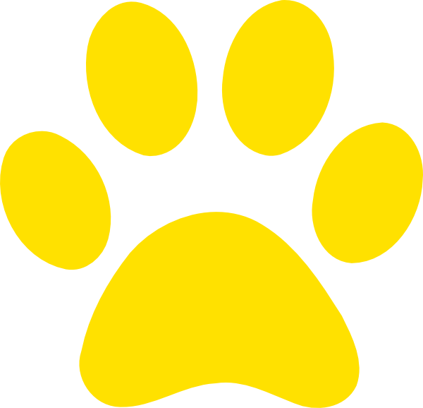 Yellow Paw Print Graphic PNG Image