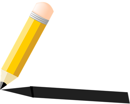 Yellow Pencil Black Background PNG Image