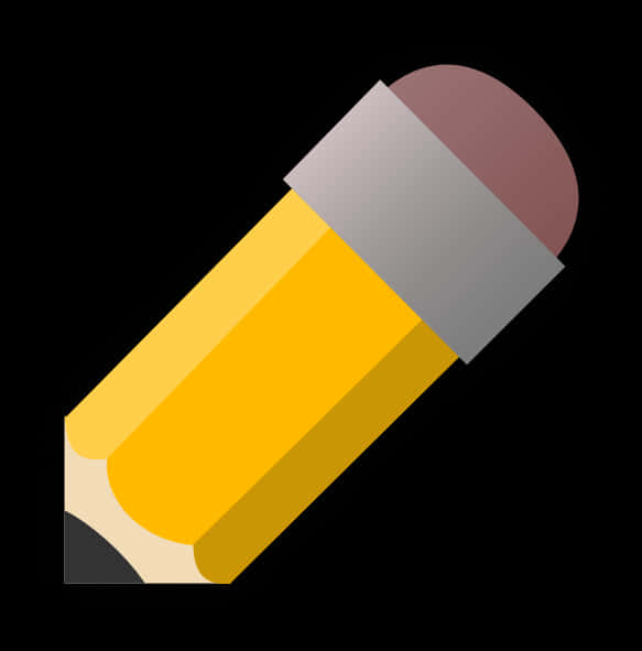 Yellow Pencil Icon Graphic PNG Image