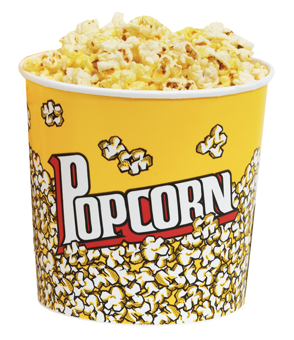 Yellow Popcorn Bucket Full PNG Image