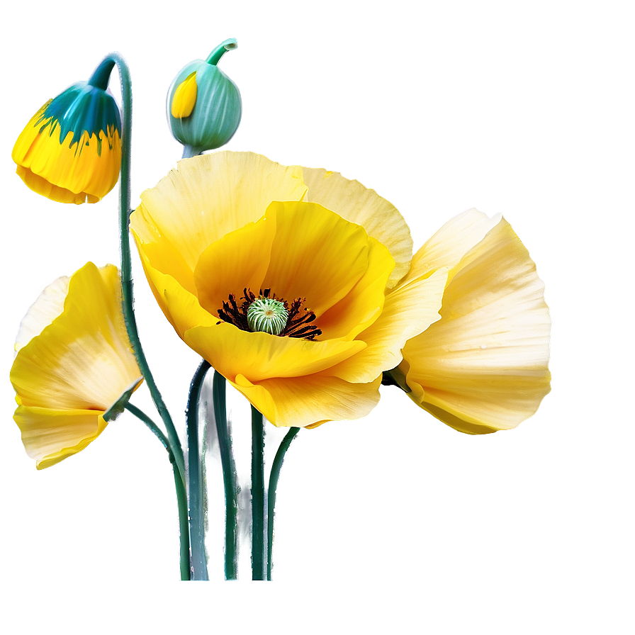 Yellow Poppies Png 06122024 PNG Image