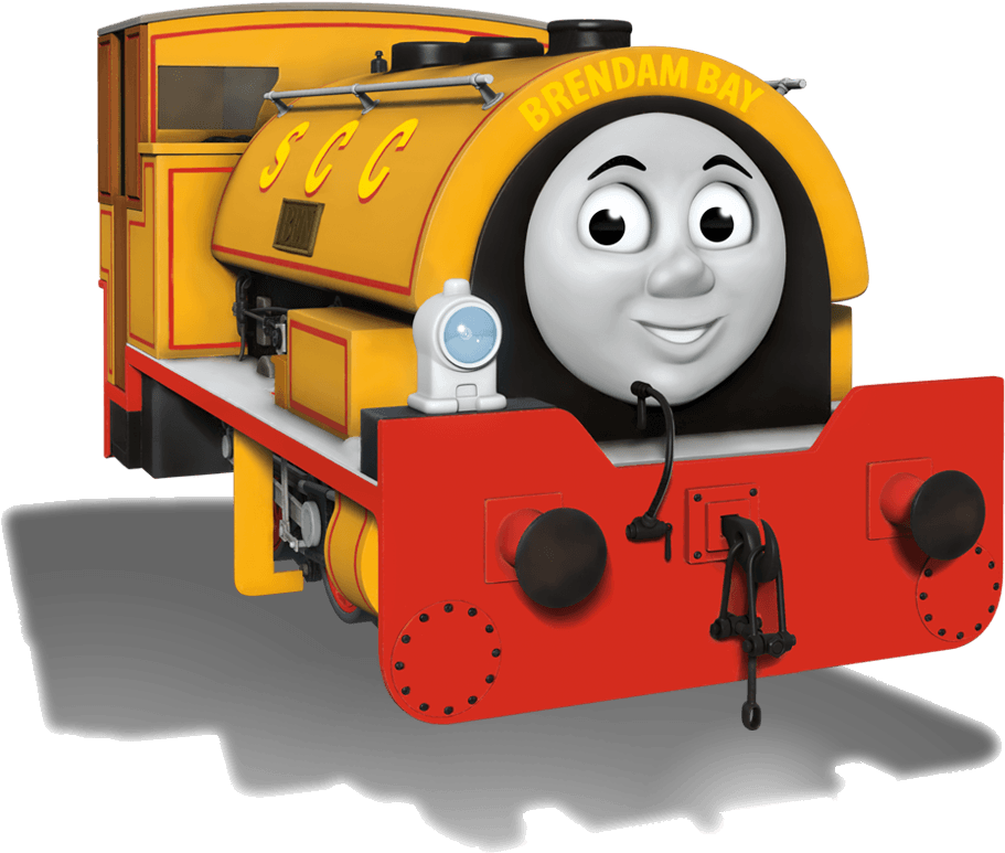 Yellow Red Animated Train Character PNG Image