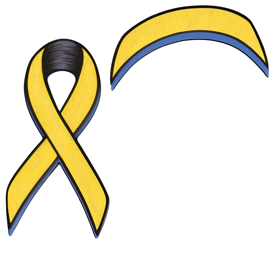 Yellow Ribbon Outline Png Wfs PNG Image