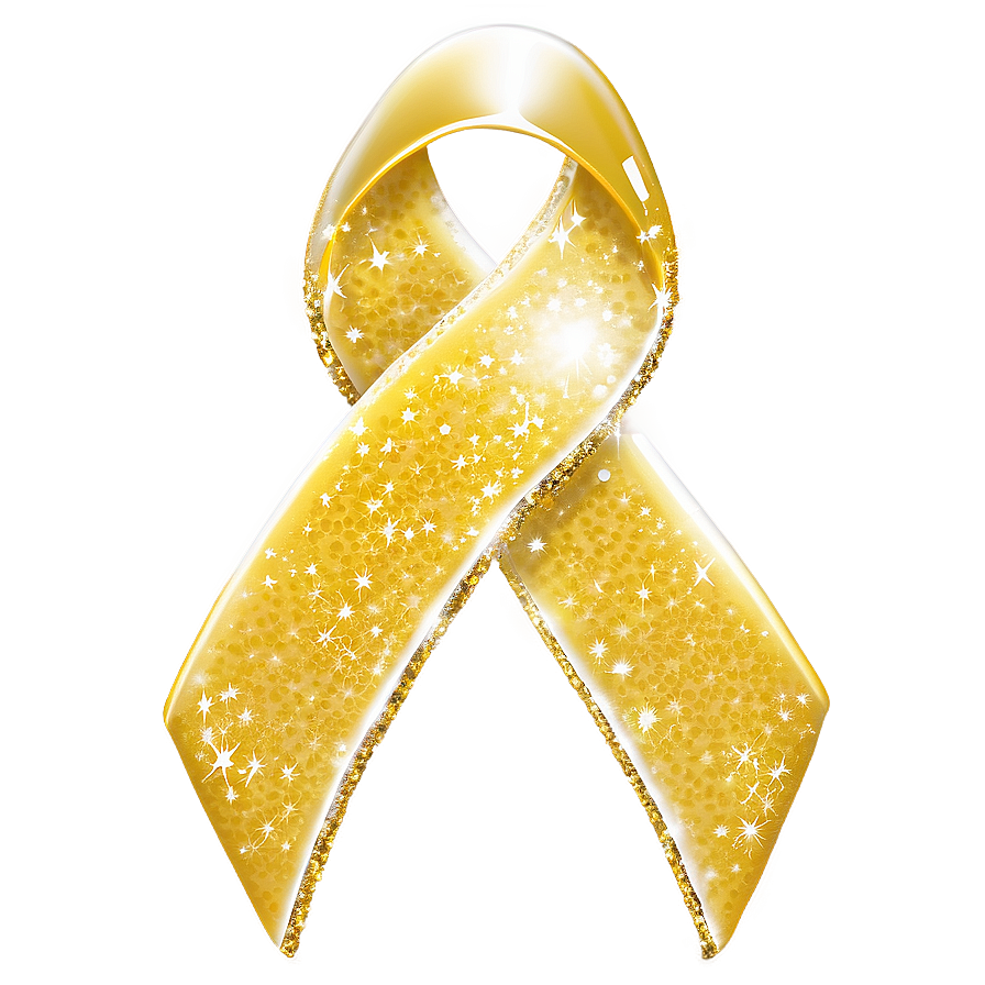 Yellow Ribbon With Glitter Png 96 PNG Image