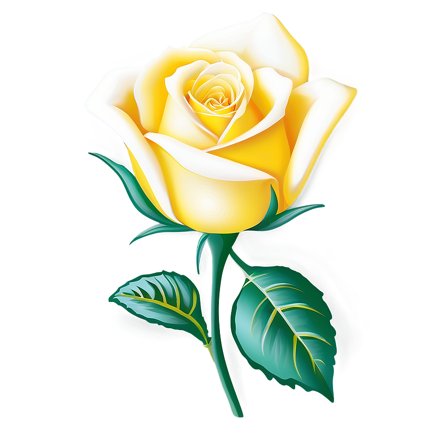 Yellow Rose Artwork Png Cha PNG Image