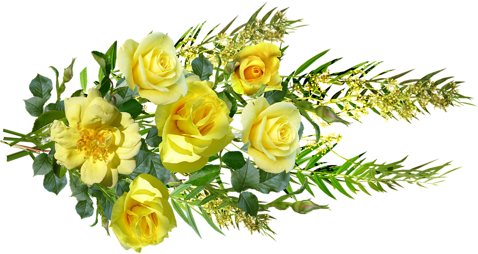 Yellow Rose Bouquet Transparent Background PNG Image