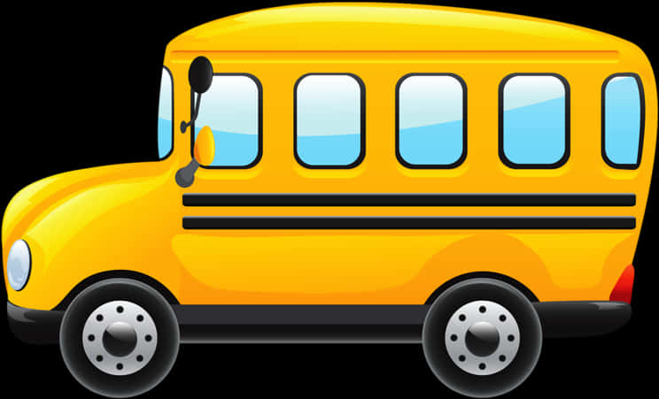 Yellow School Bus Cartoon PNG Image