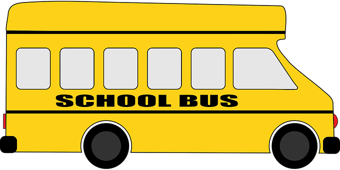 Yellow School Bus Graphic PNG Image