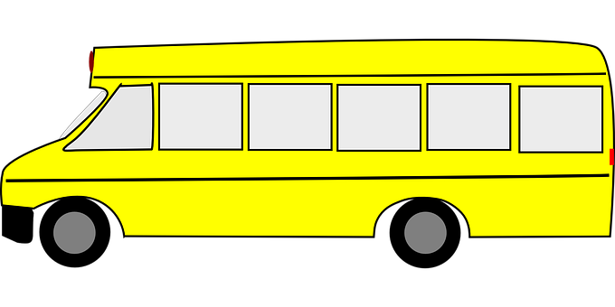 Yellow School Bus Graphic PNG Image