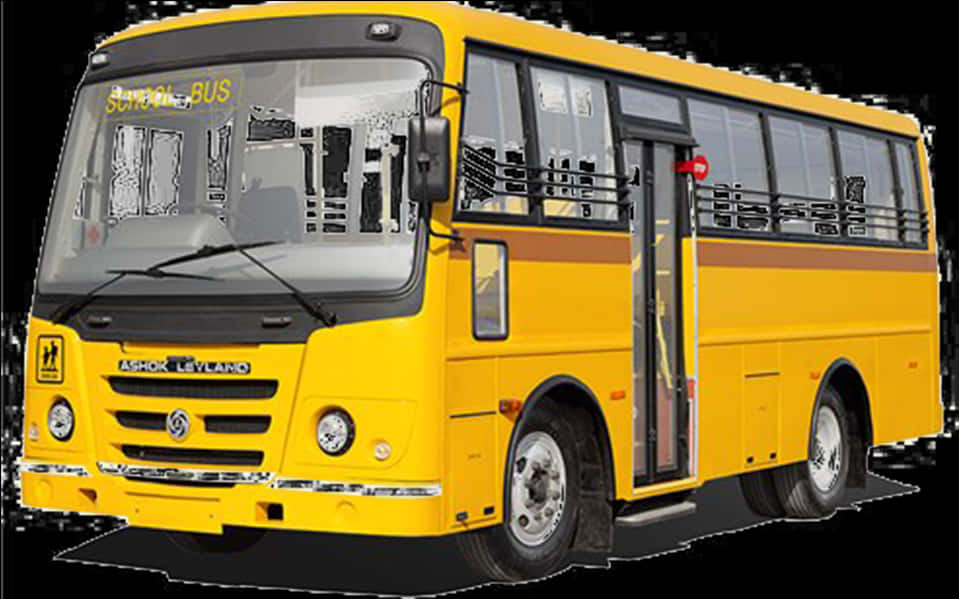 Yellow School Bus Side View PNG Image