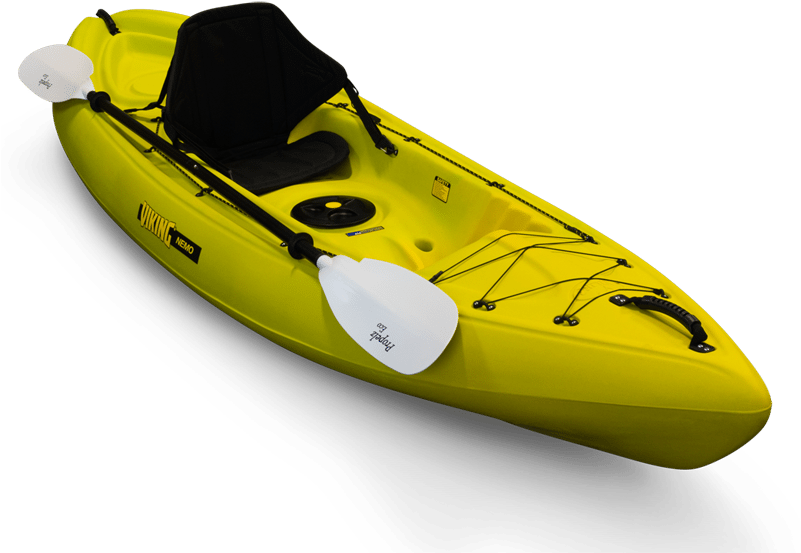 Yellow Single Kayakwith Paddle PNG Image