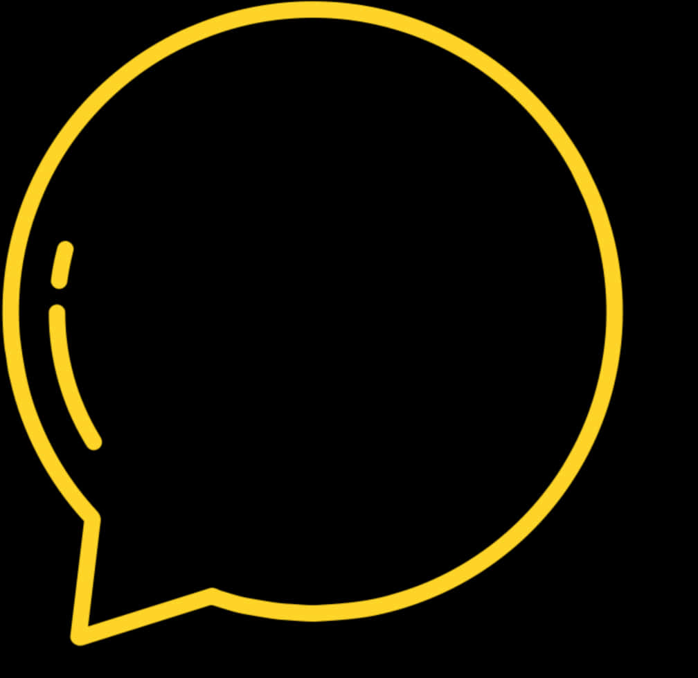 Yellow Speech Bubble Outline PNG Image