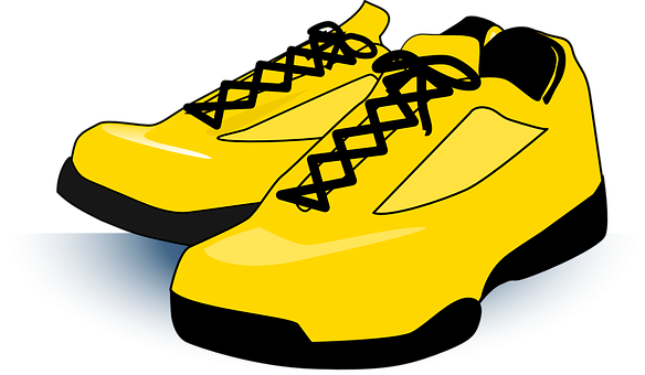 Yellow Sport Boots Illustration PNG Image