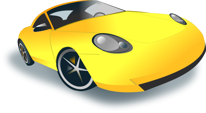 Yellow Sports Car Illustration PNG Image