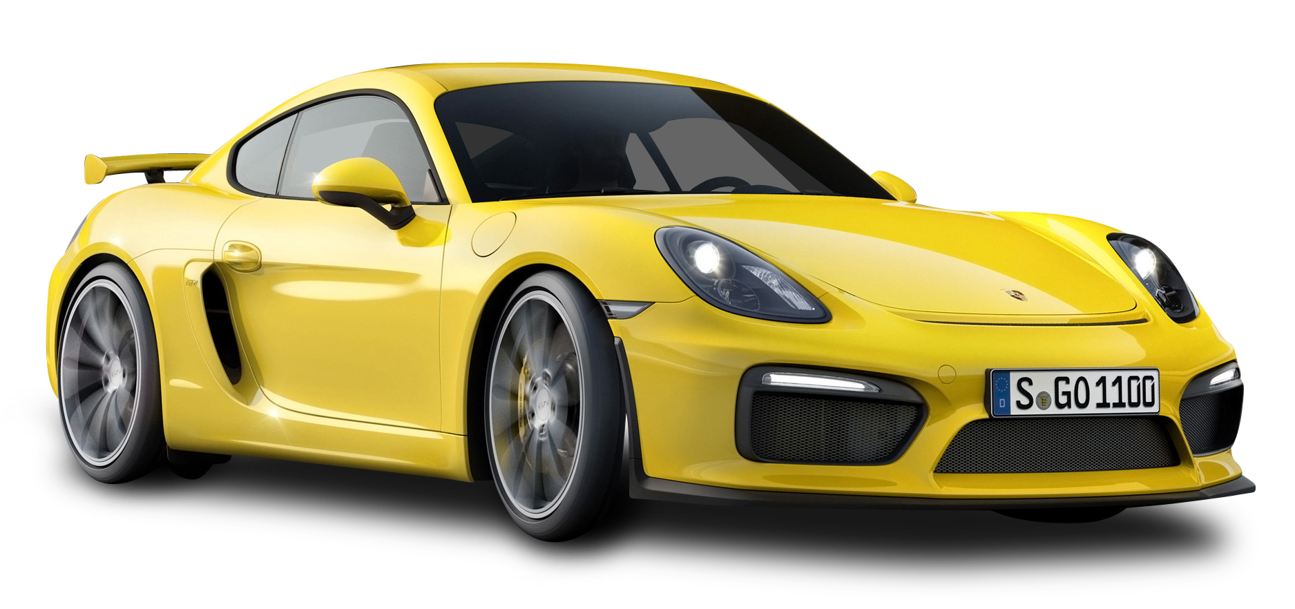 Yellow Sports Car Profile PNG Image