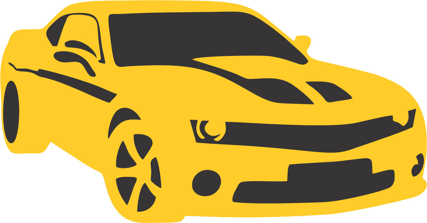 Yellow Sports Car Vector Illustration PNG Image