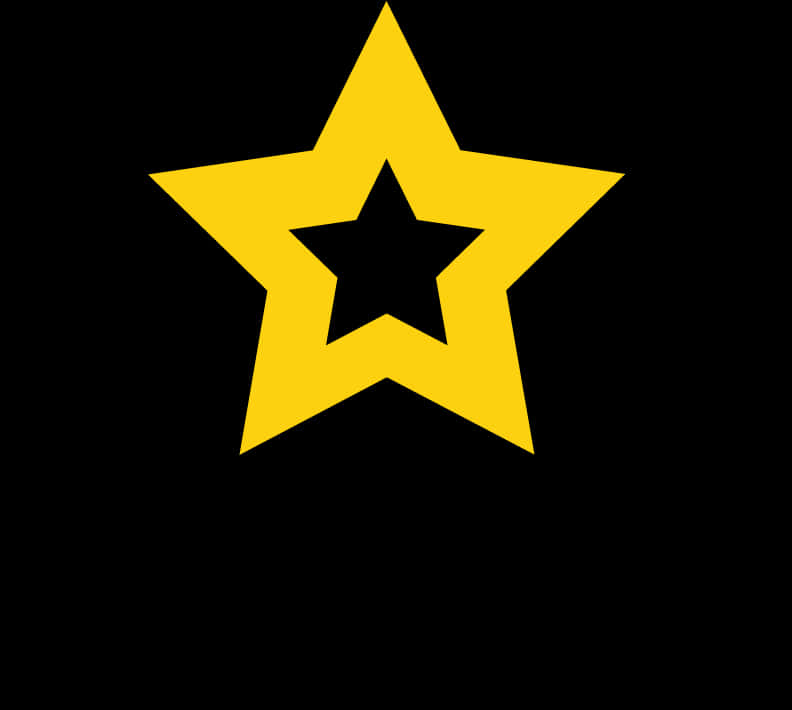 Yellow Starwith Black Background PNG Image