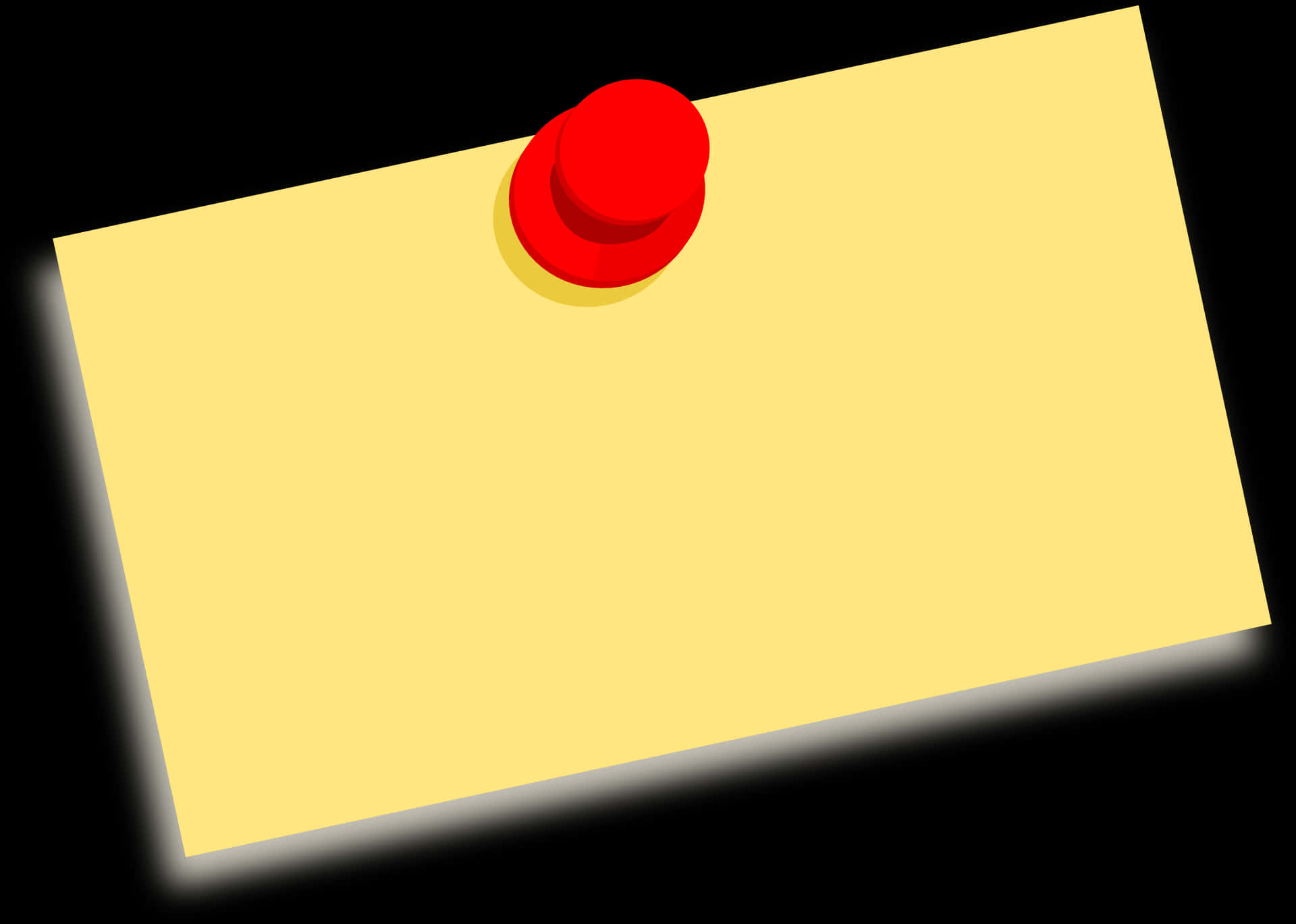 Yellow Sticky Note Red Pushpin PNG Image