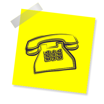 Yellow Sticky Note Telephone Drawing PNG Image