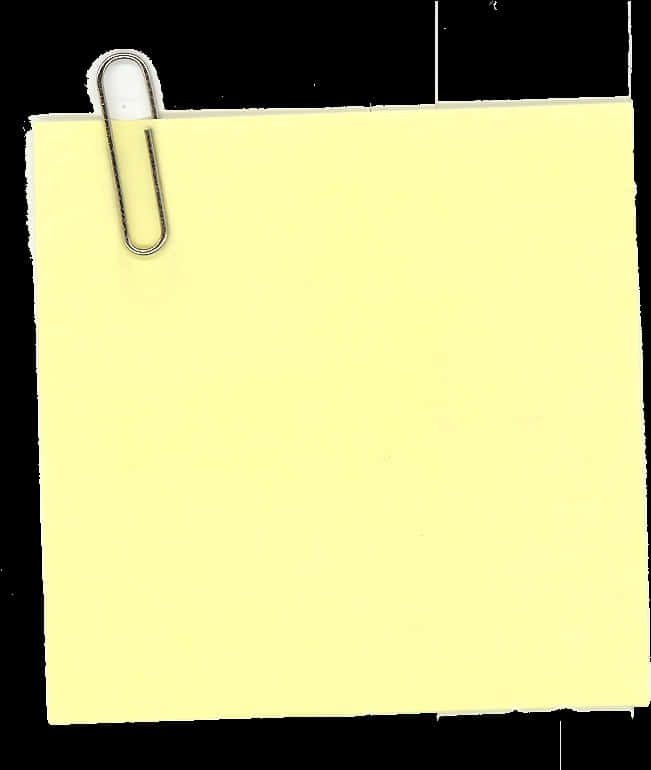 Yellow Sticky Notewith Paper Clip PNG Image