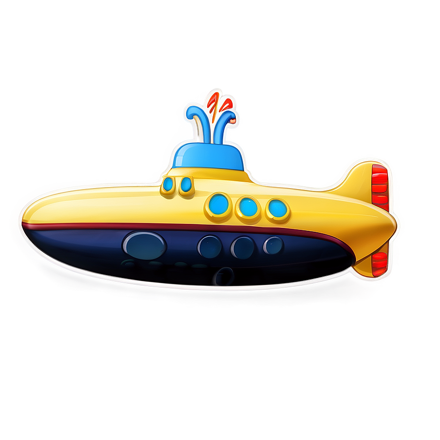 Yellow Submarine In Cartoon Style Png Ifj PNG Image