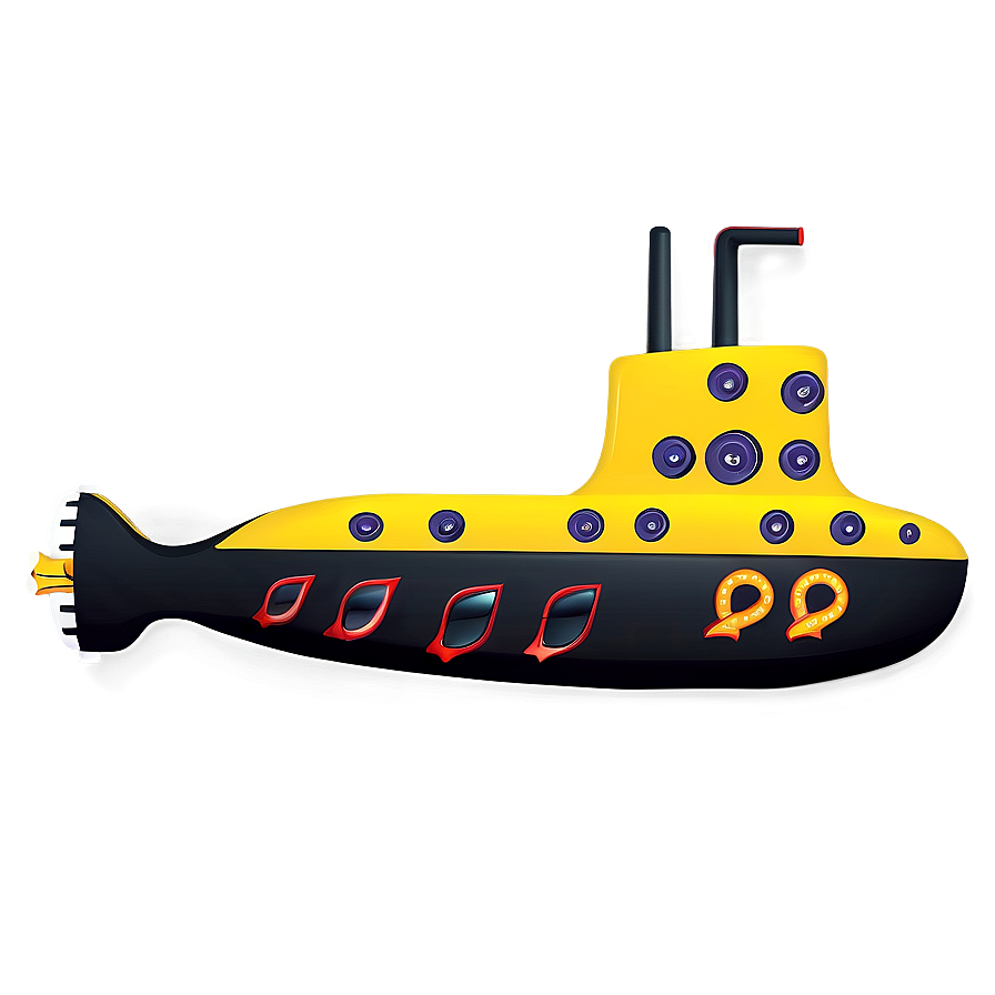 Yellow Submarine Nautical Theme Png Cwc9 PNG Image