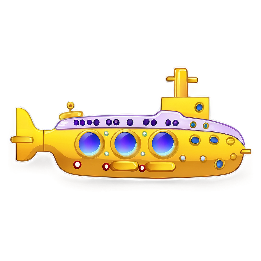 Yellow Submarine With Sunken Treasure Png 69 PNG Image