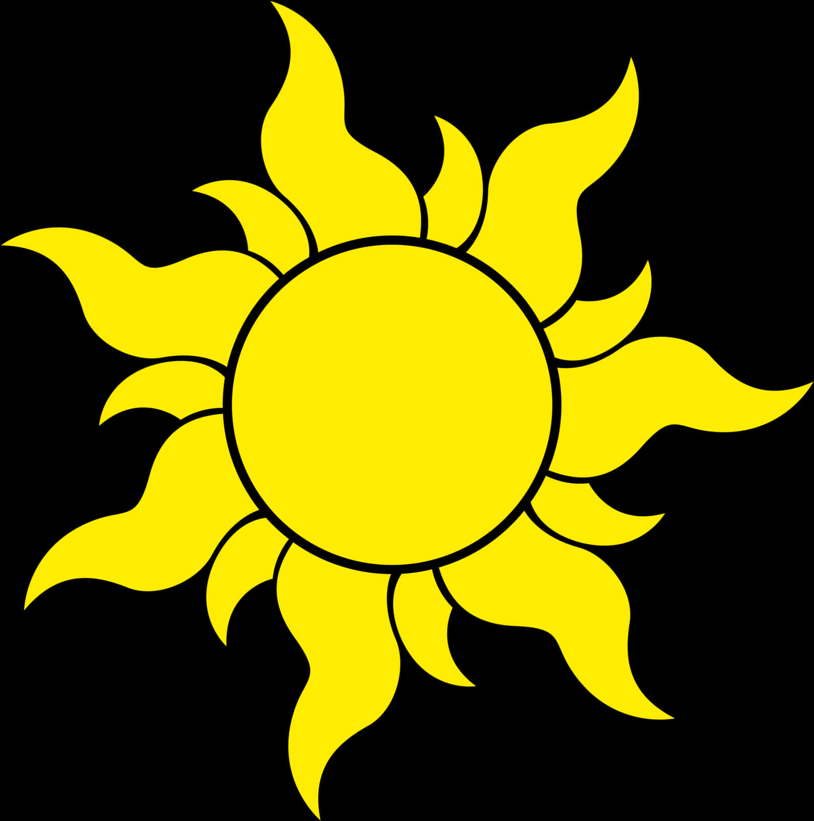 Yellow Sun Graphic Transparent Background PNG Image