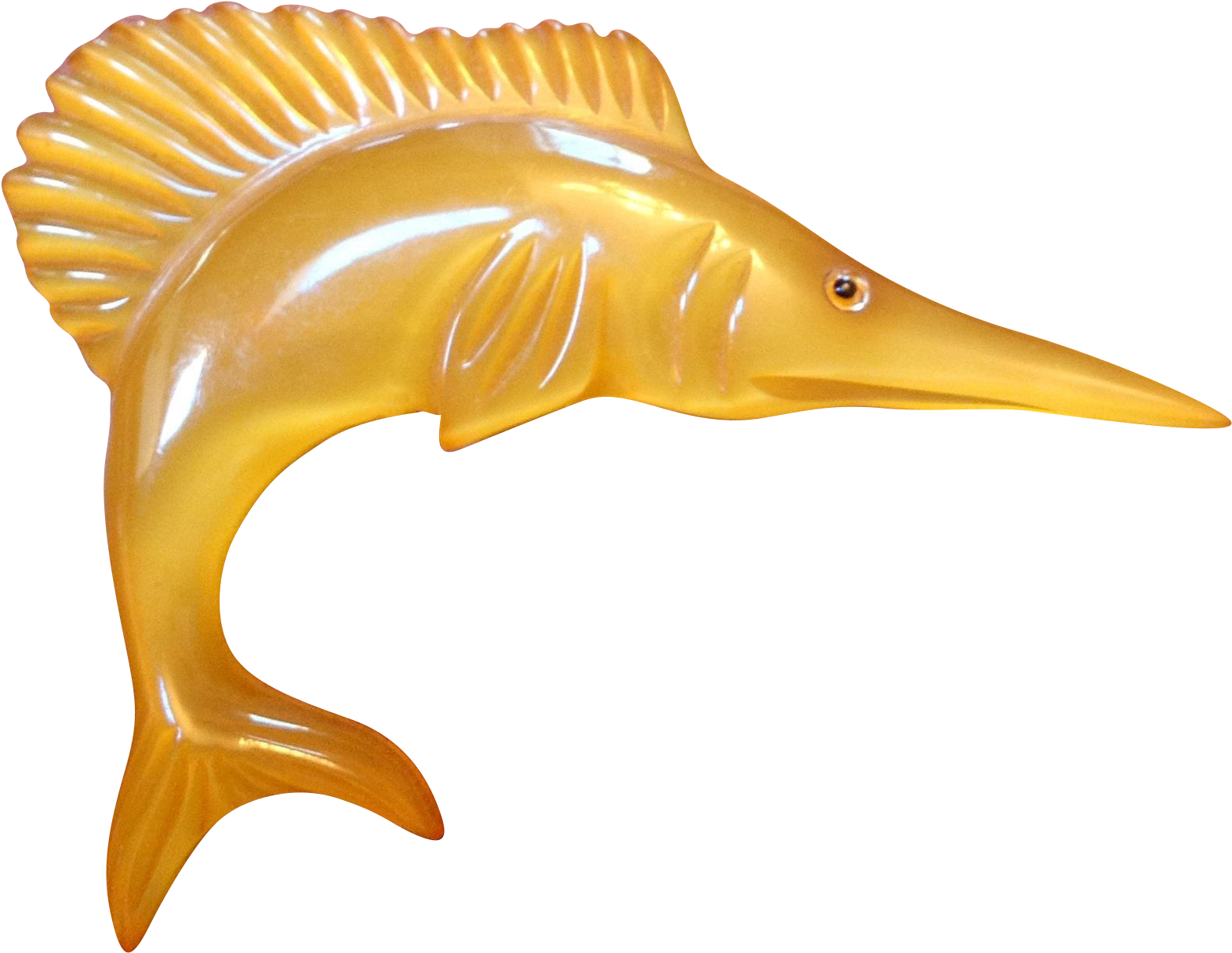 Yellow Swordfish Figurine PNG Image