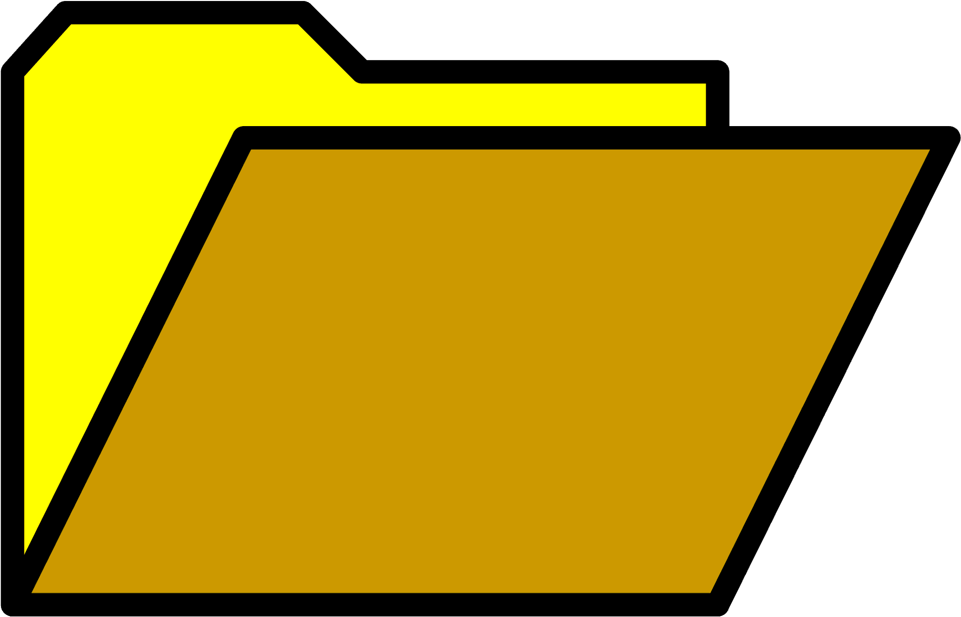 Yellow Tabbed Folder Icon PNG Image