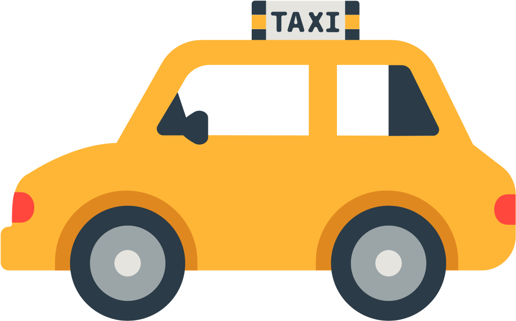 Yellow Taxi Cartoon Emoji PNG Image