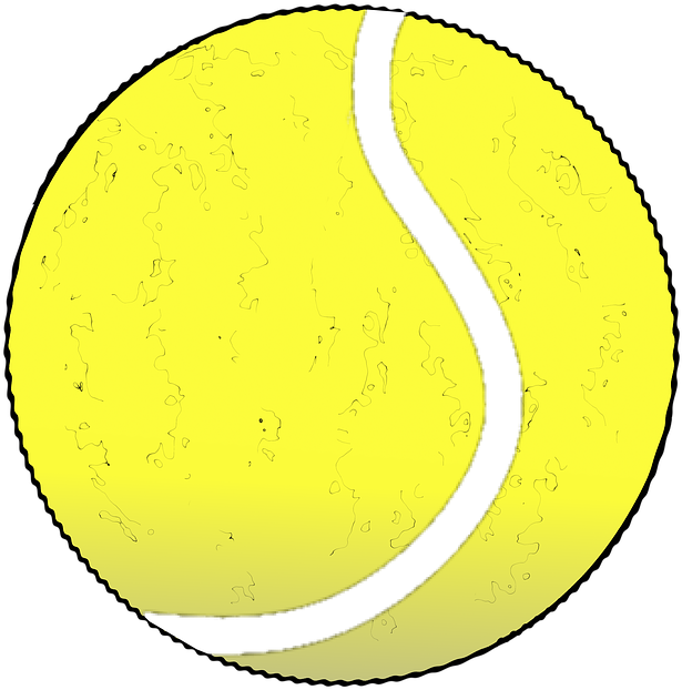 Yellow Tennis Ball Illustration PNG Image