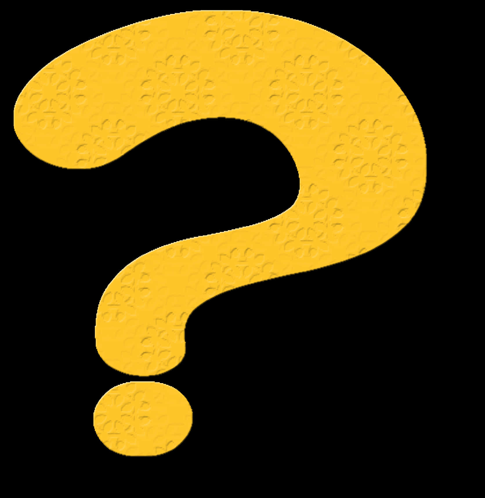 Yellow Textured Question Mark Clipart PNG Image