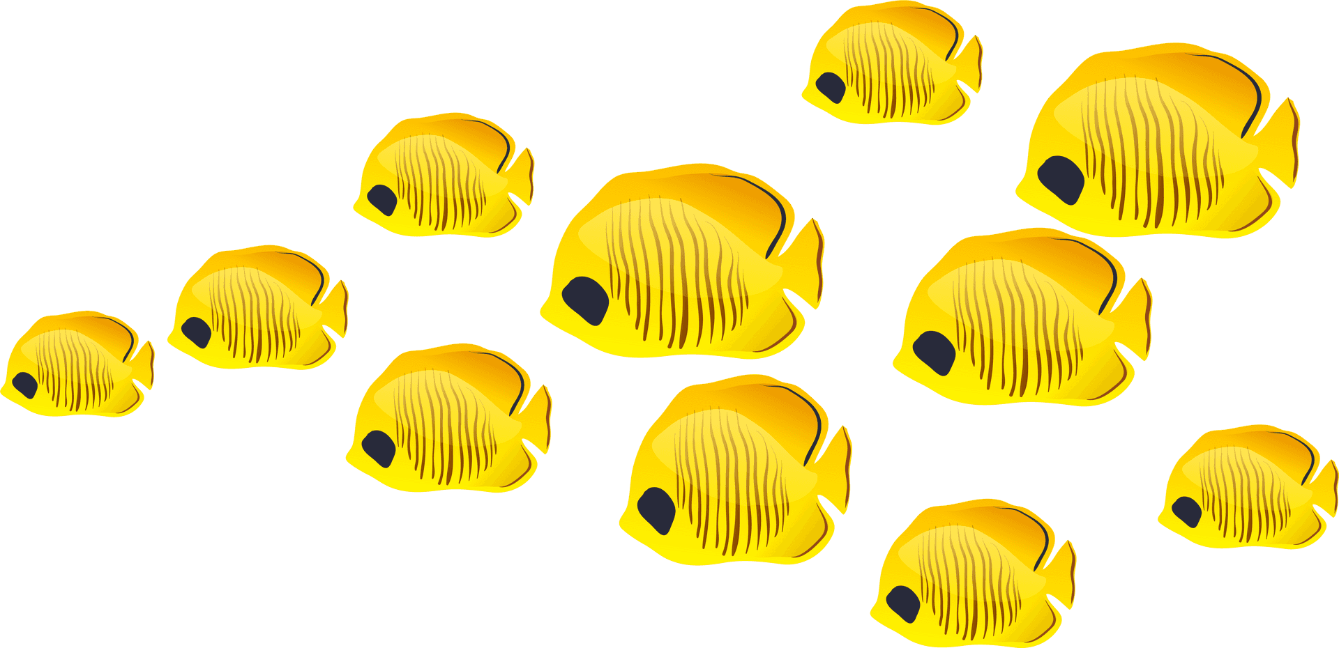 Yellow Tropical Fish Illustration PNG Image