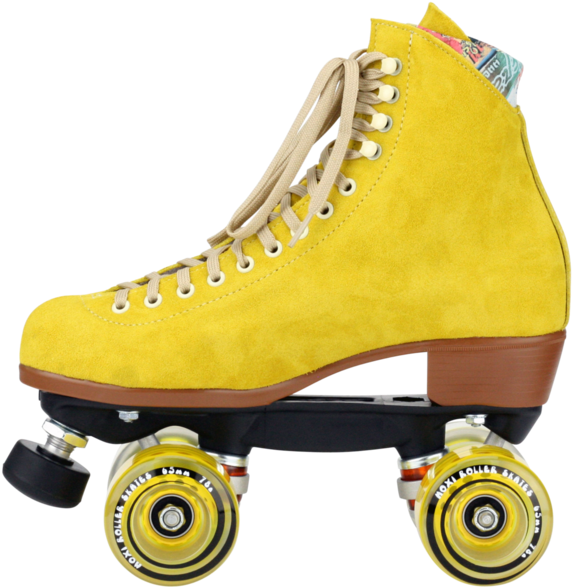 Yellow Vintage Roller Skate PNG Image