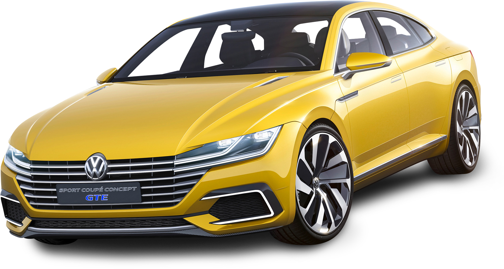 Yellow Volkswagen Sport Coupe Concept G T E PNG Image