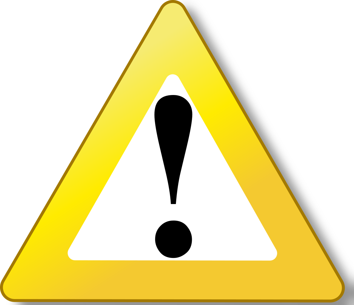 Yellow Warning Sign Exclamation Point PNG Image