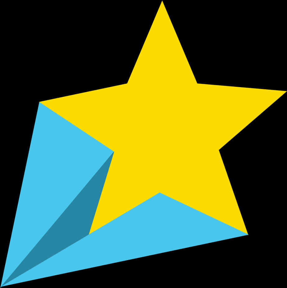 Yellowand Blue Geometric Star PNG Image