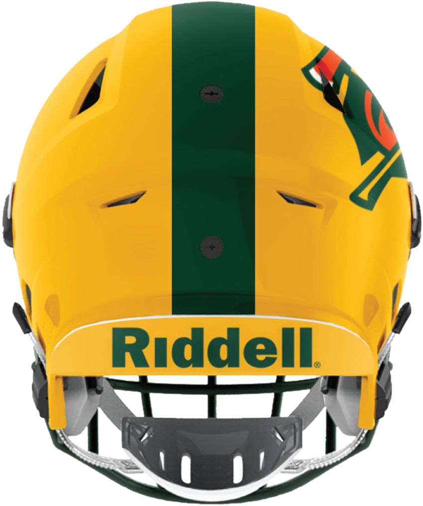 Yellowand Green Football Helmet PNG Image